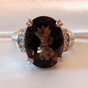 Judith Ripka a 925 SS smoky quartz ring